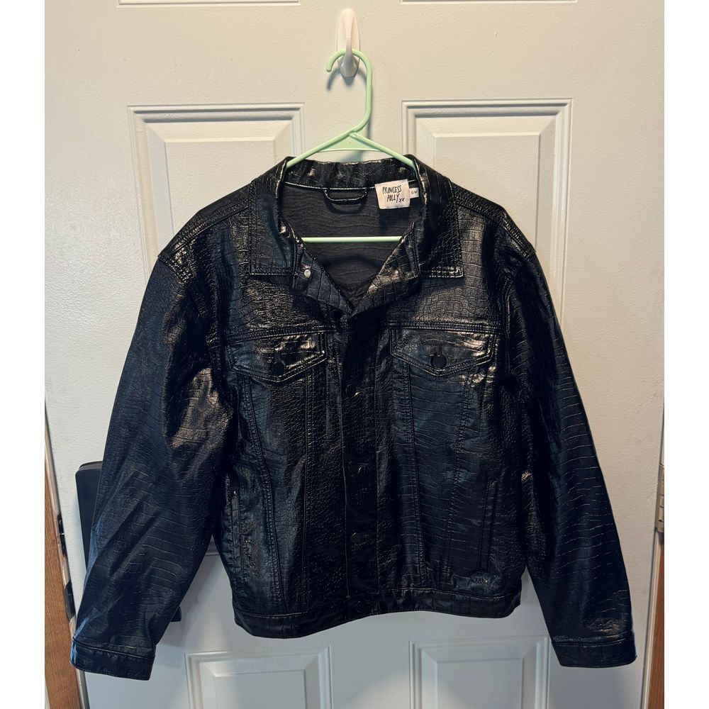 Women's Princess Polly Faux Leather Croc Jacket Size‎ Small/Medium